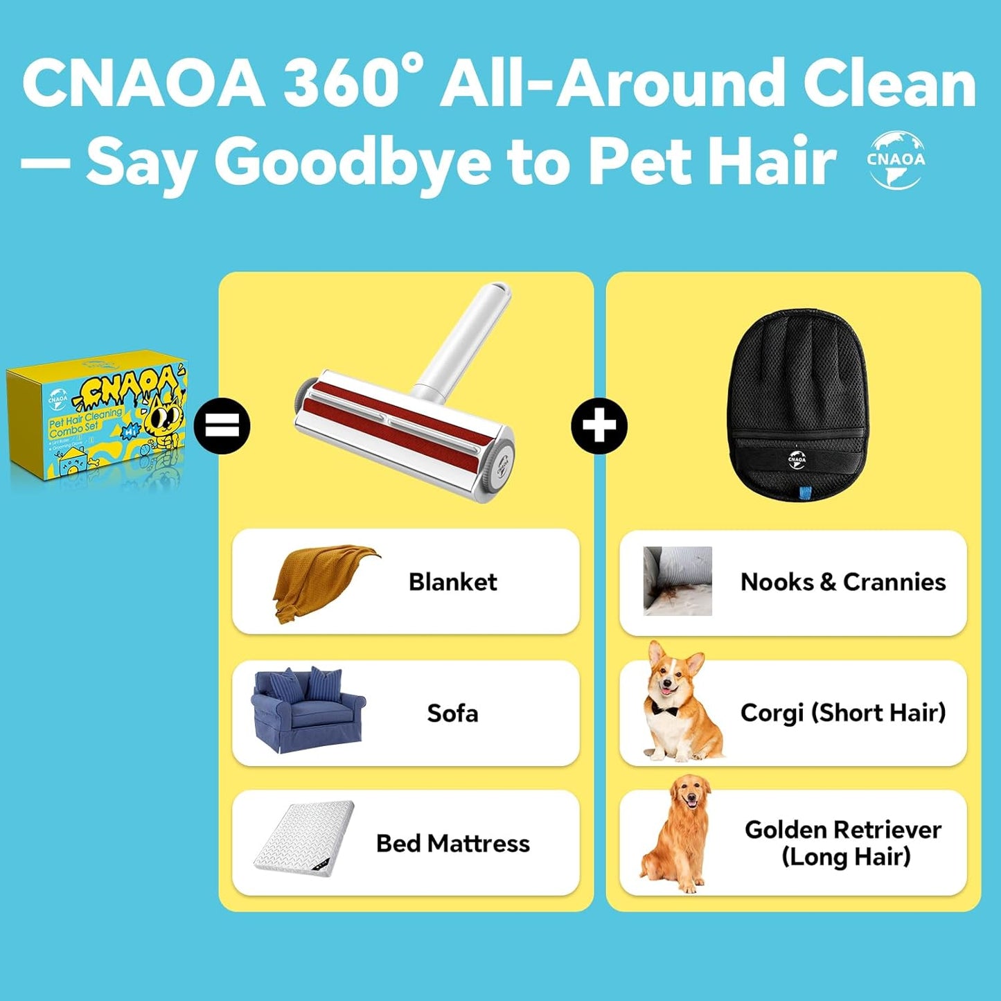 Pet Hair Removal Set, Roller Pet Hair Remover, Pet Hair