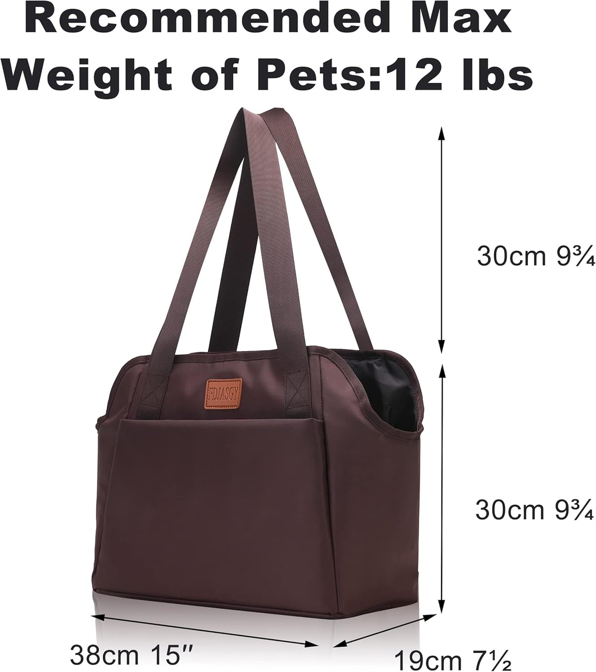 Dog Purse Carrier with Pocket and Safety Tether,Soft-Sided