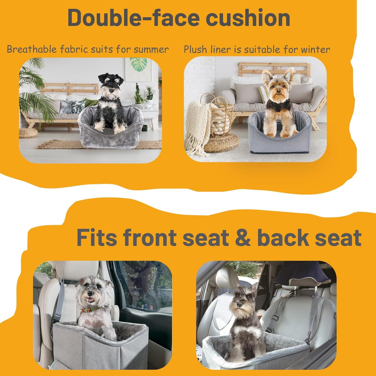 Dog Car Seat for Small Dogs, Elevated Dog Booster Seat Pet