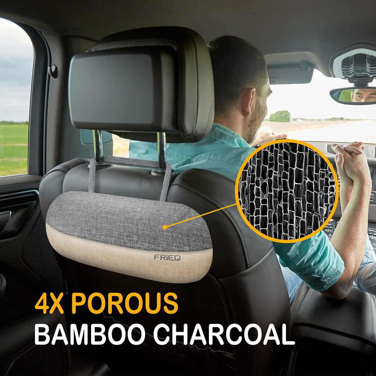 Car Air Freshener, 100% Activated Bamboo Charcoal Air