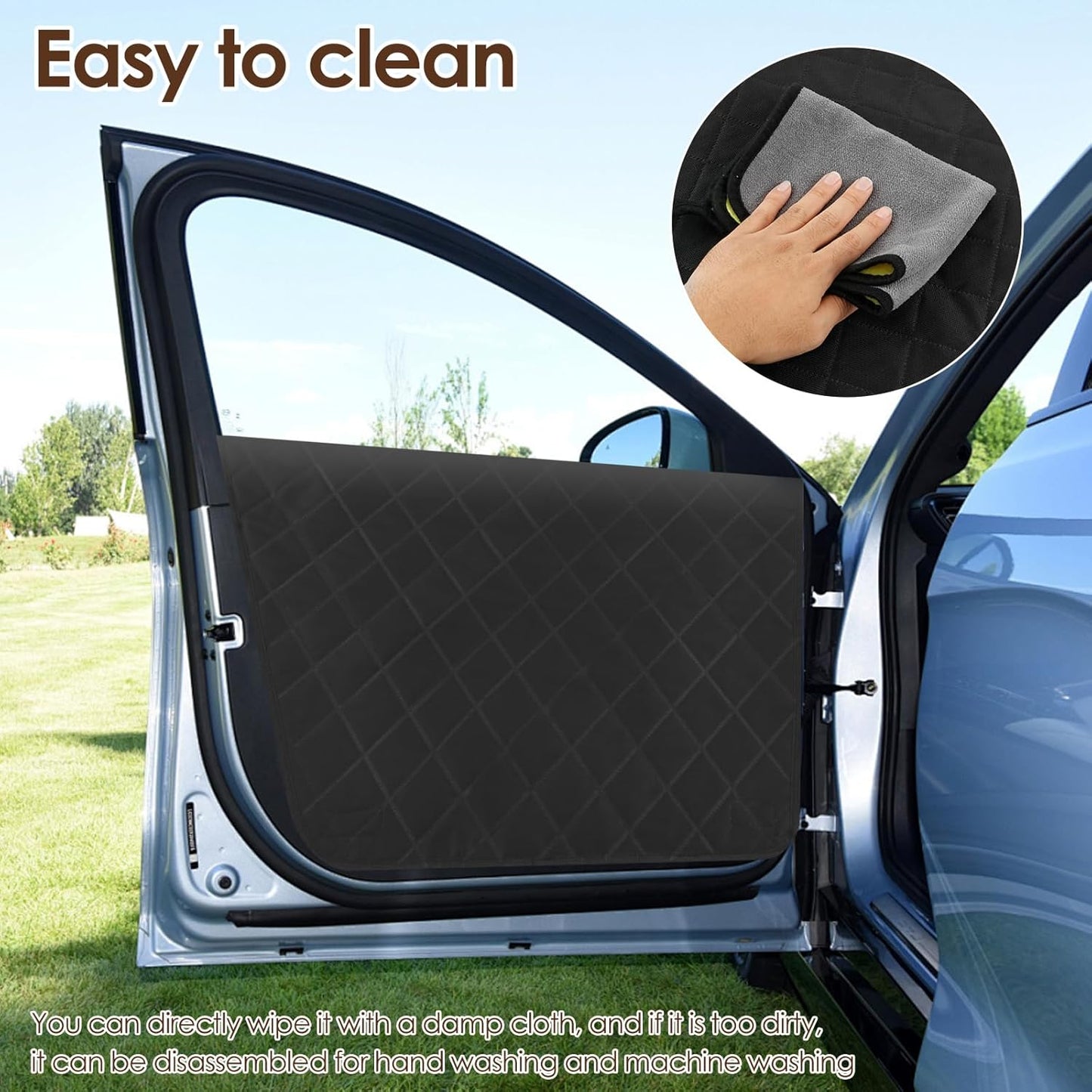 2Pcs Dog Car Seat Cover for Back Seat, Hard Bottom Car Seat