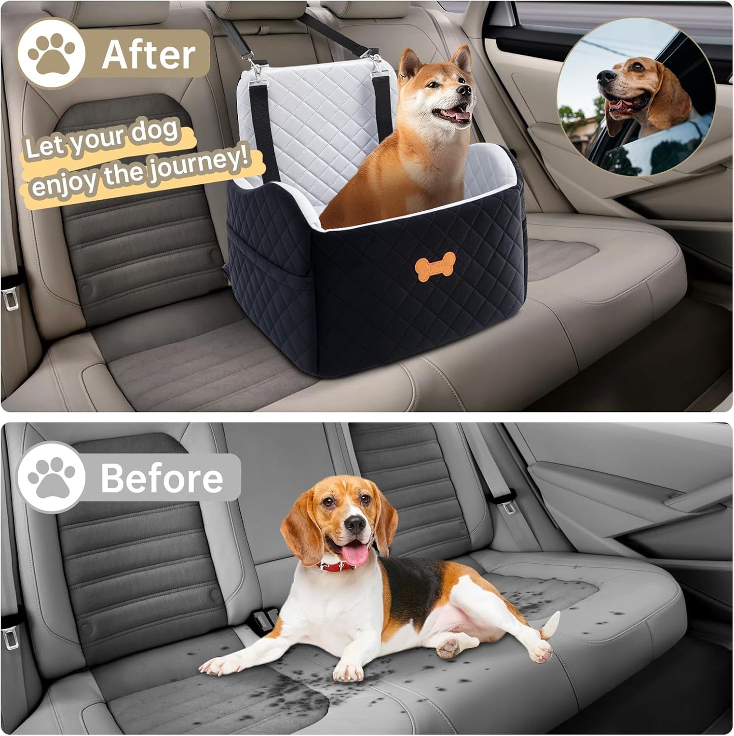 Dog Car Seat for Small Dogs, Dog Booster Seat Filling in