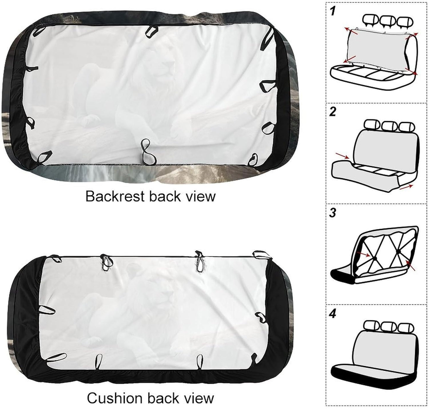 Lion on Rock Dog Car Seat Covers Waterproof Truck Back Seat