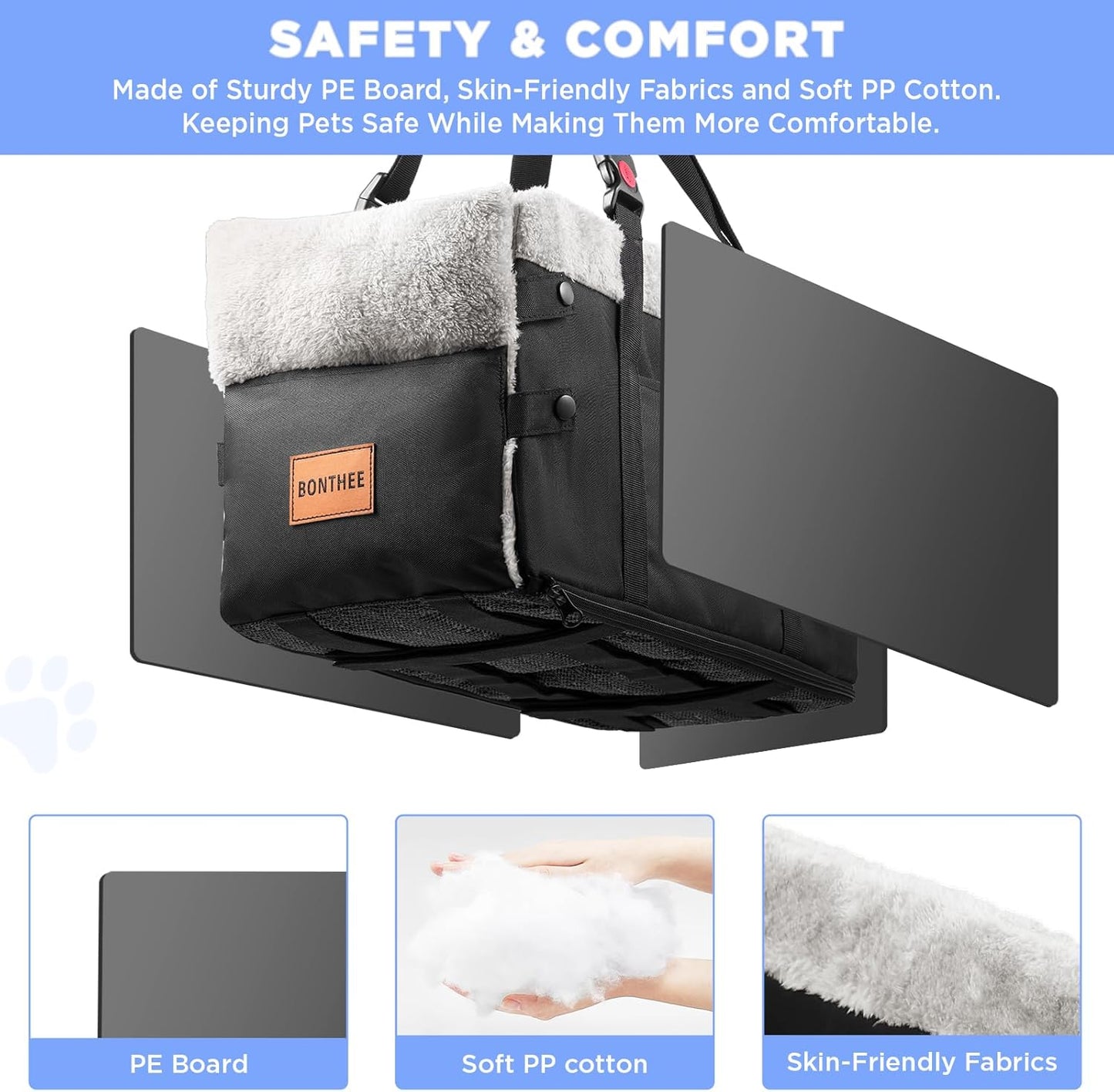 Center Console Dog Car Seat for Small Dogs,Washable