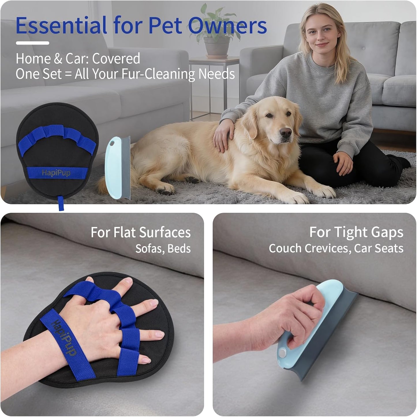 Pet Hair Removal Glove, Magic Brush Electrostatic Mitt