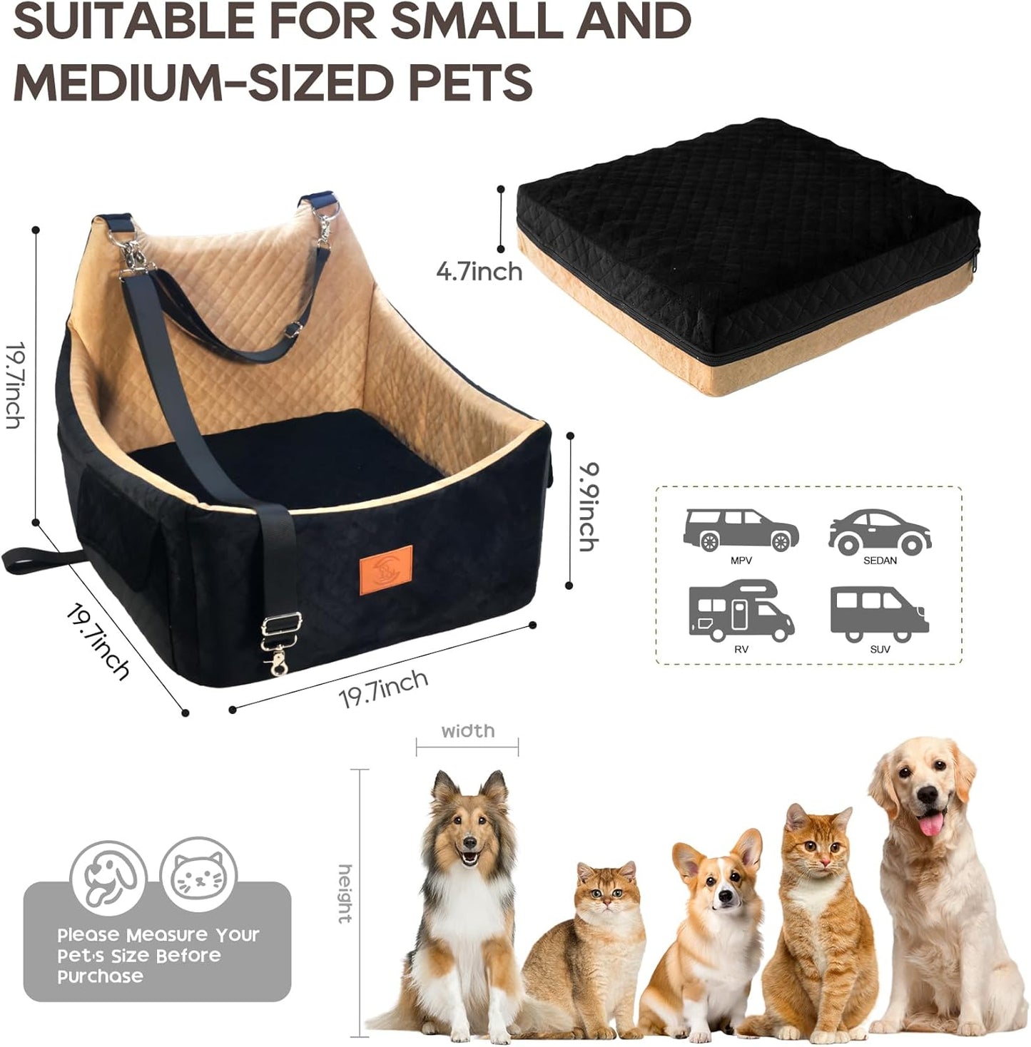 Dog Booster Car Seat for Medium and Small Sized Dogs Pet