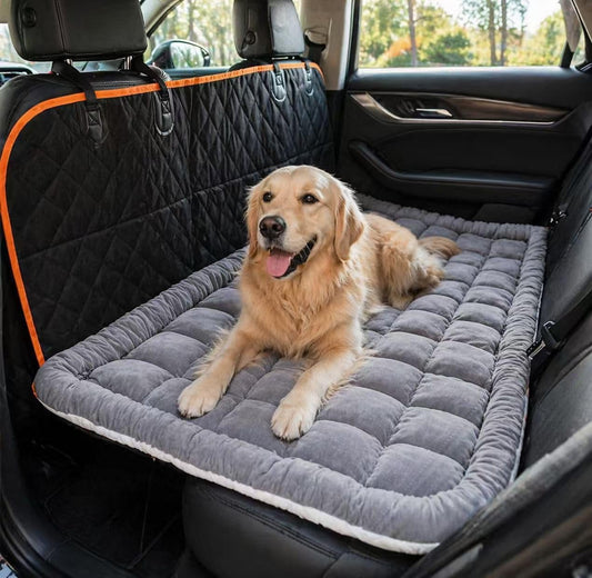 Backseat Dog Bed Mat, Dog Mat for Car Backseat Extender, 24.8'' x 54'' Non-Slip Travel Pet Blanket for Back Seat, Washable, Soft & Scratch-Proof, Universal Fit for Car, SUV, Truck, 2'' Thick