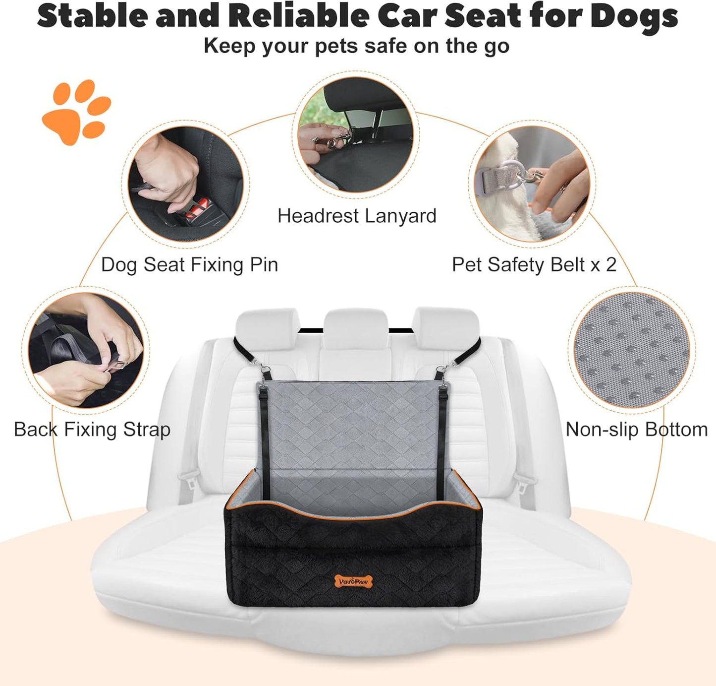 Dog Car Seat for Medium Dog, Dogs Booster Seat Under 50Lbs