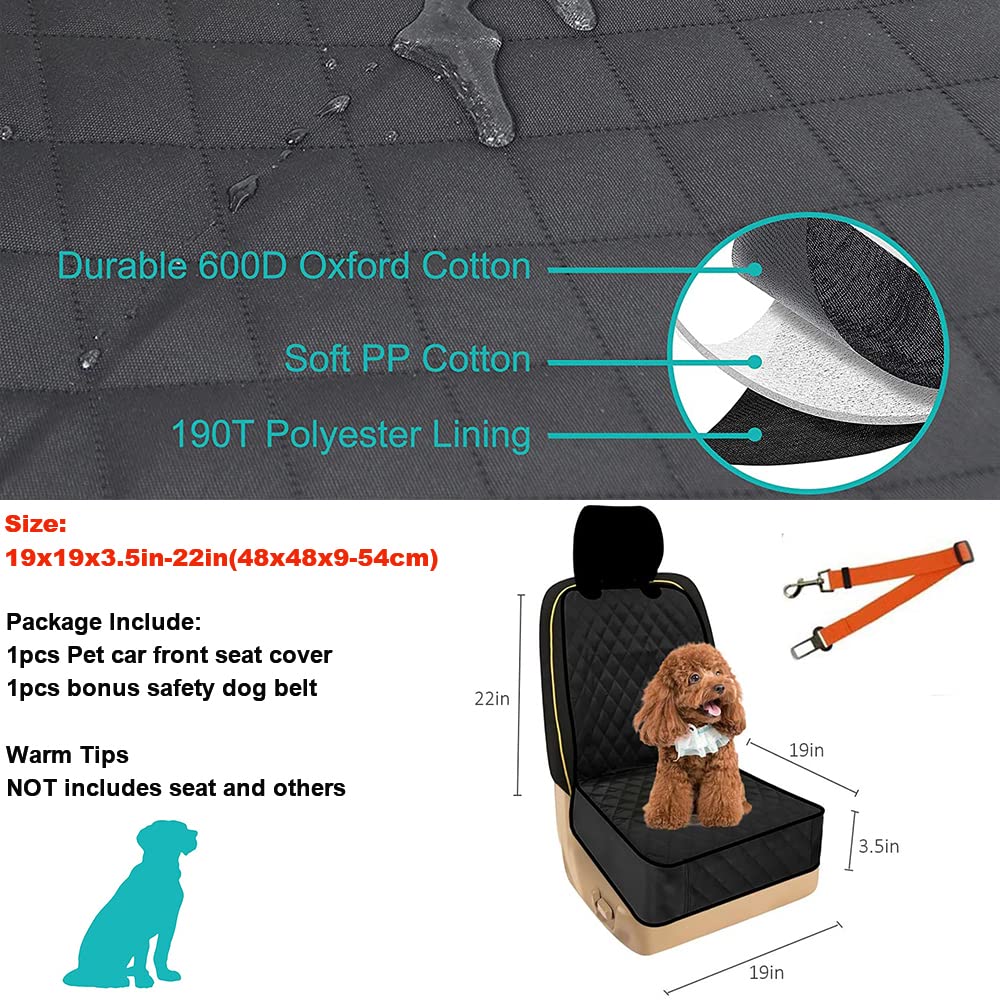 Front Pet Seat Cover Protector for Dogs Cats Car Nonslip