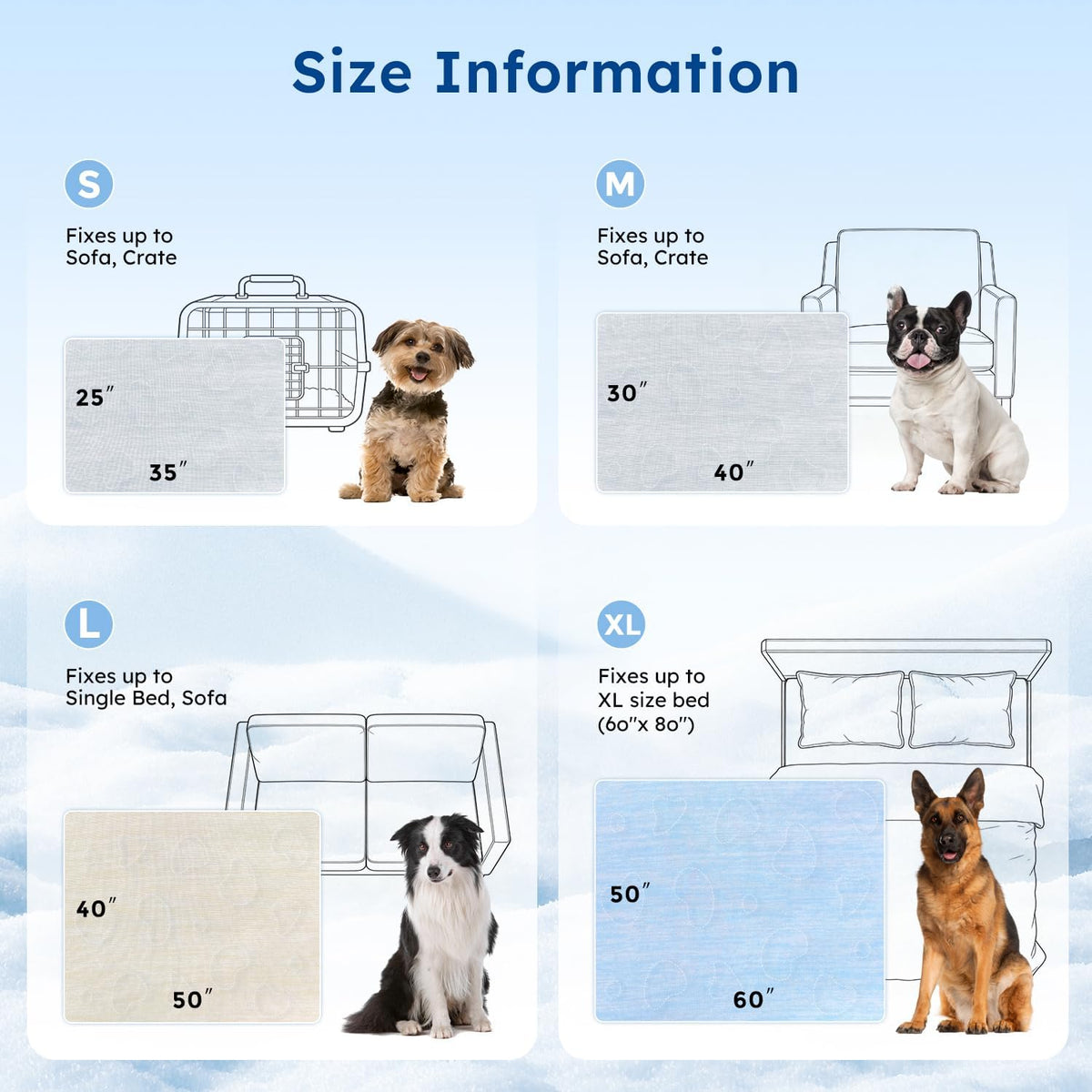 ZOMISIA Cooling Blanket for Medium Dogs - High Cold Washable Pet Mat, Travel Soft Dog Summer Essentials, Khaki, 30"x40"