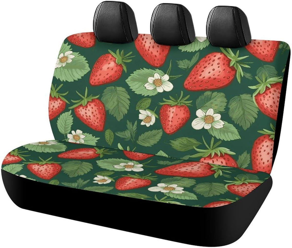 Fresh Strawberries and Leaves Dog Car Seat Covers