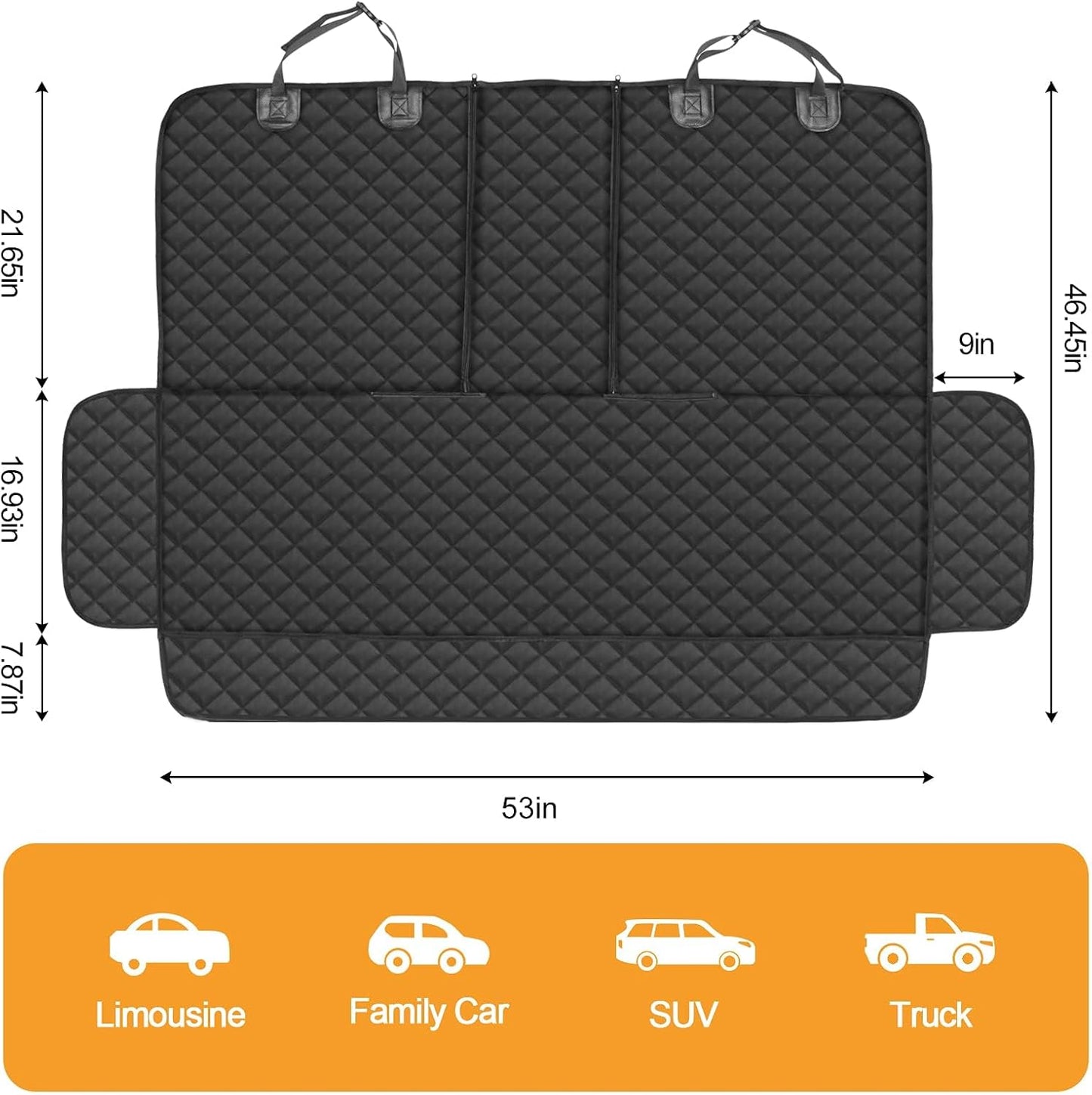 Dog Car Seat Cover Back Seats Protector for Jeep Wagoneer