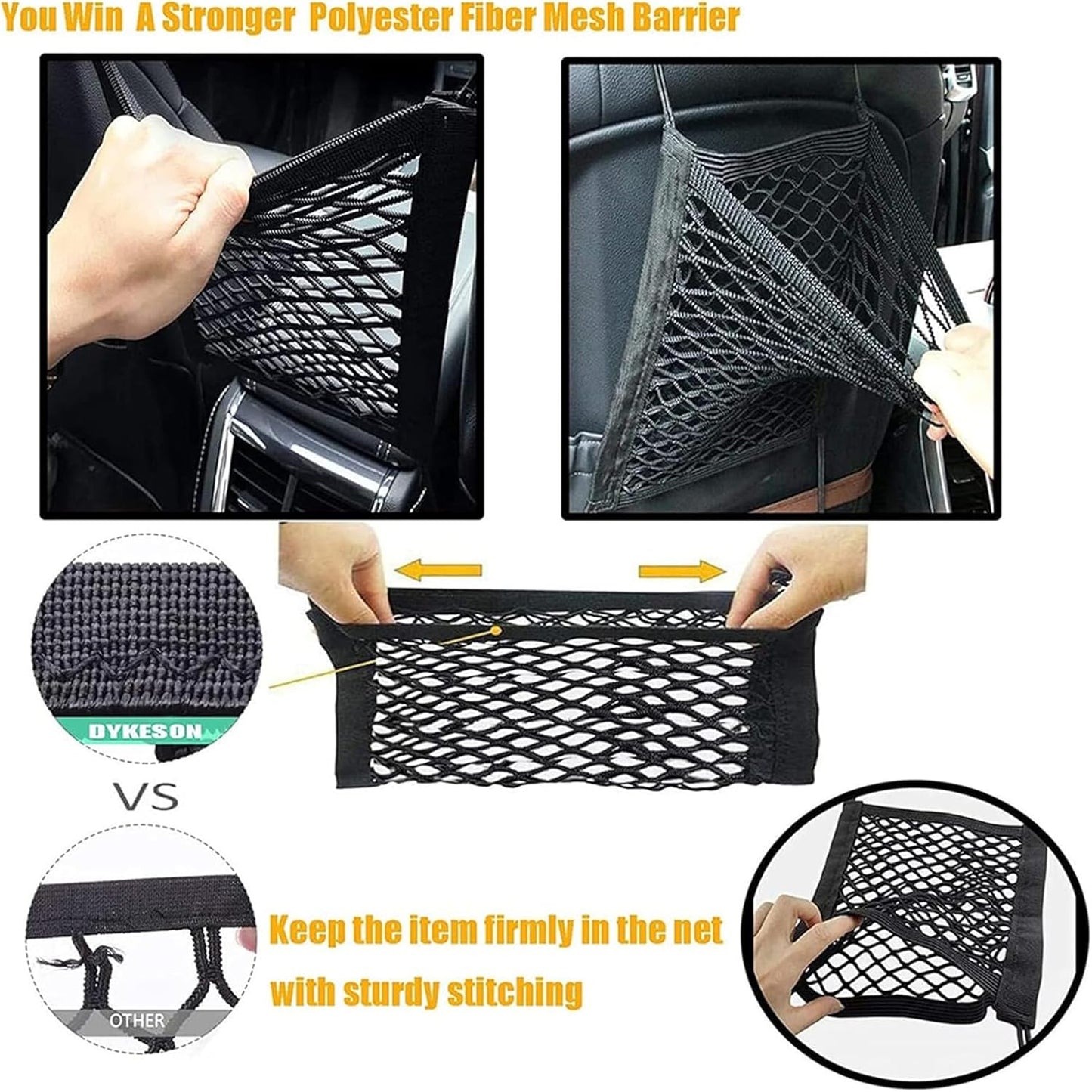 Dog Car Net Barrier Pet Barrier with Car Mesh Organizer for
