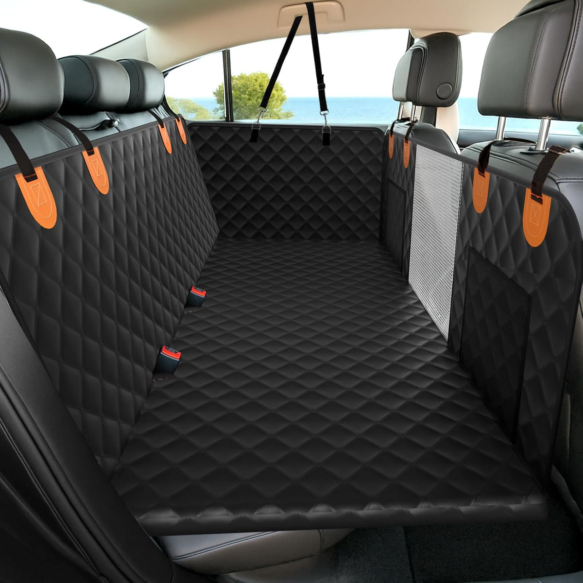 Dog Car Seat Cover for Back Seat Hard Bottom - Waterproof