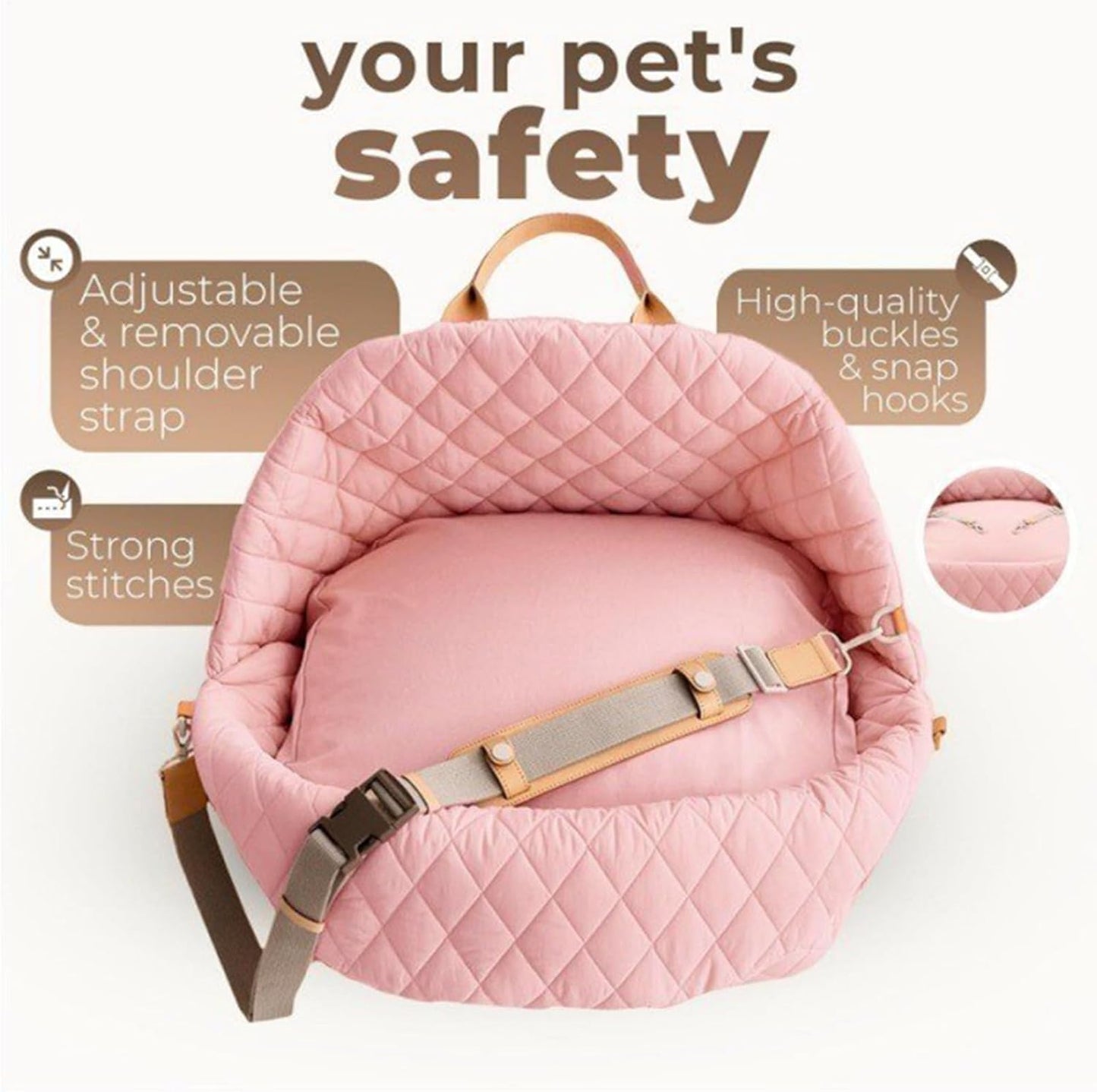 Dog Car Seat,Adjustable Strap Waterproof - Dog Booster Seat