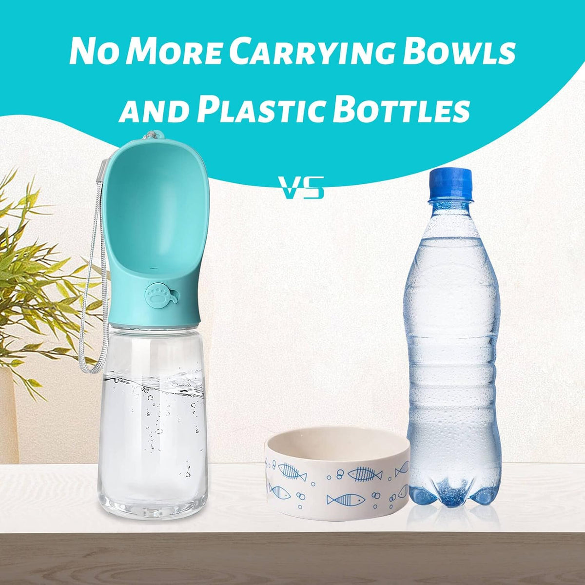 Dog Water Bottle, Leak Proof Portable Puppy Water Dispenser