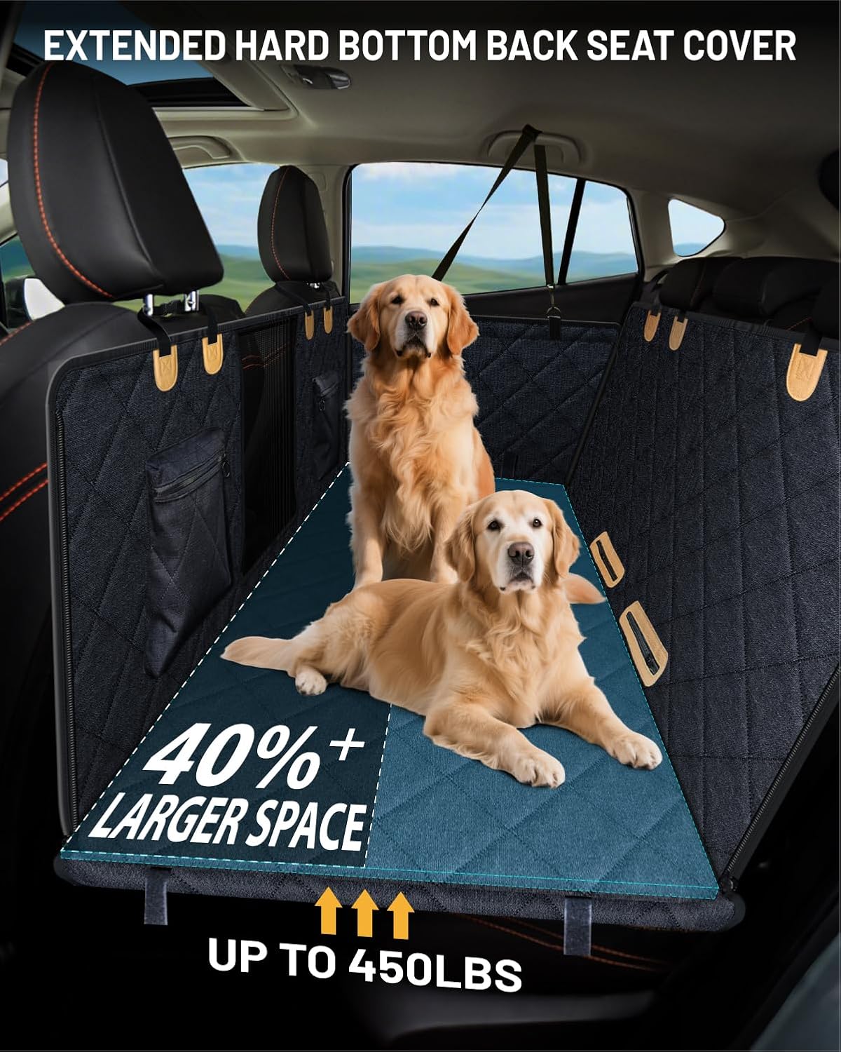 Dog Car Seat Cover for Back Seat, Waterproof Dog Seat Cover