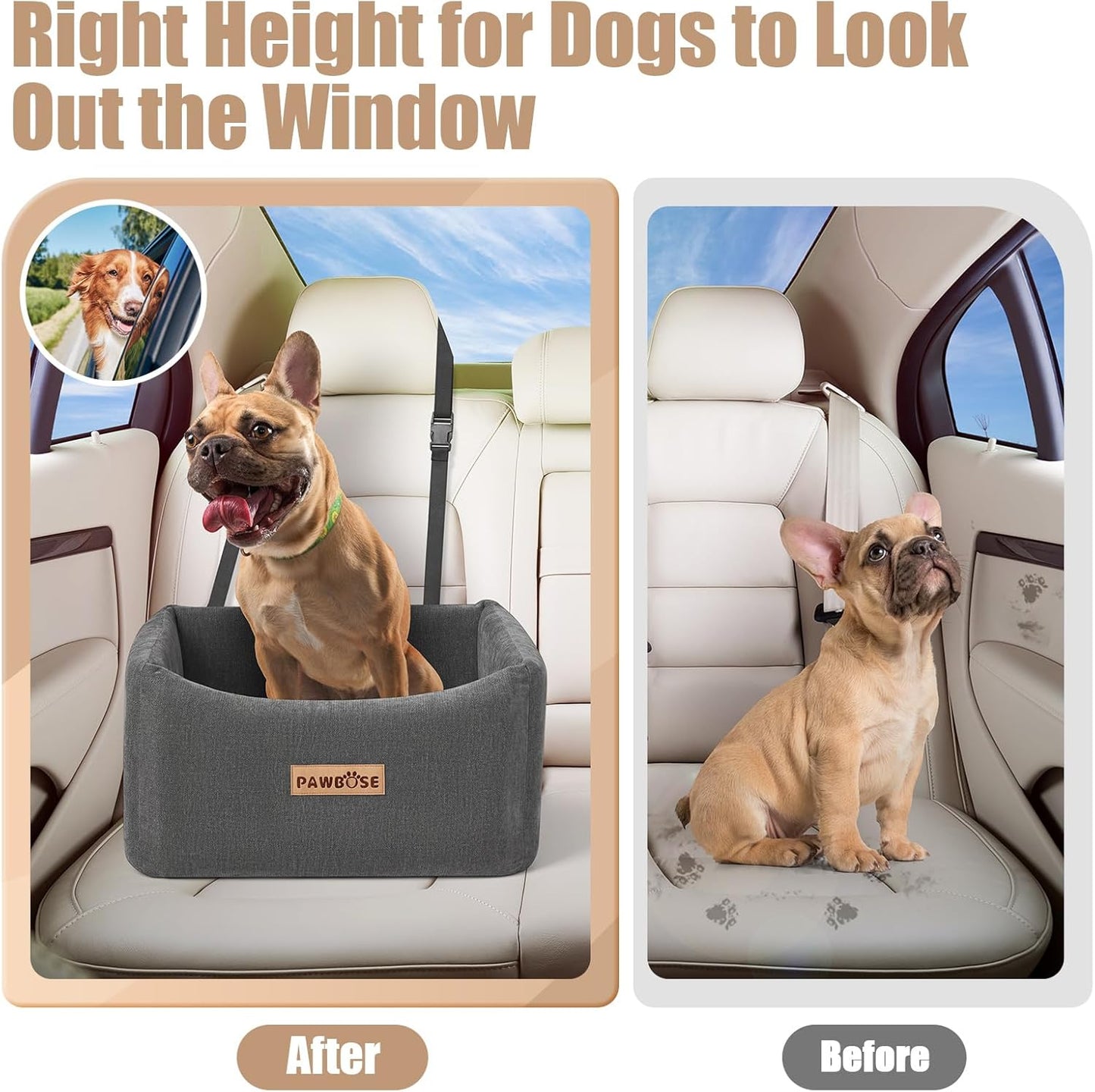 Dog Car Seat for Small Medium Dogs up to 25lbs