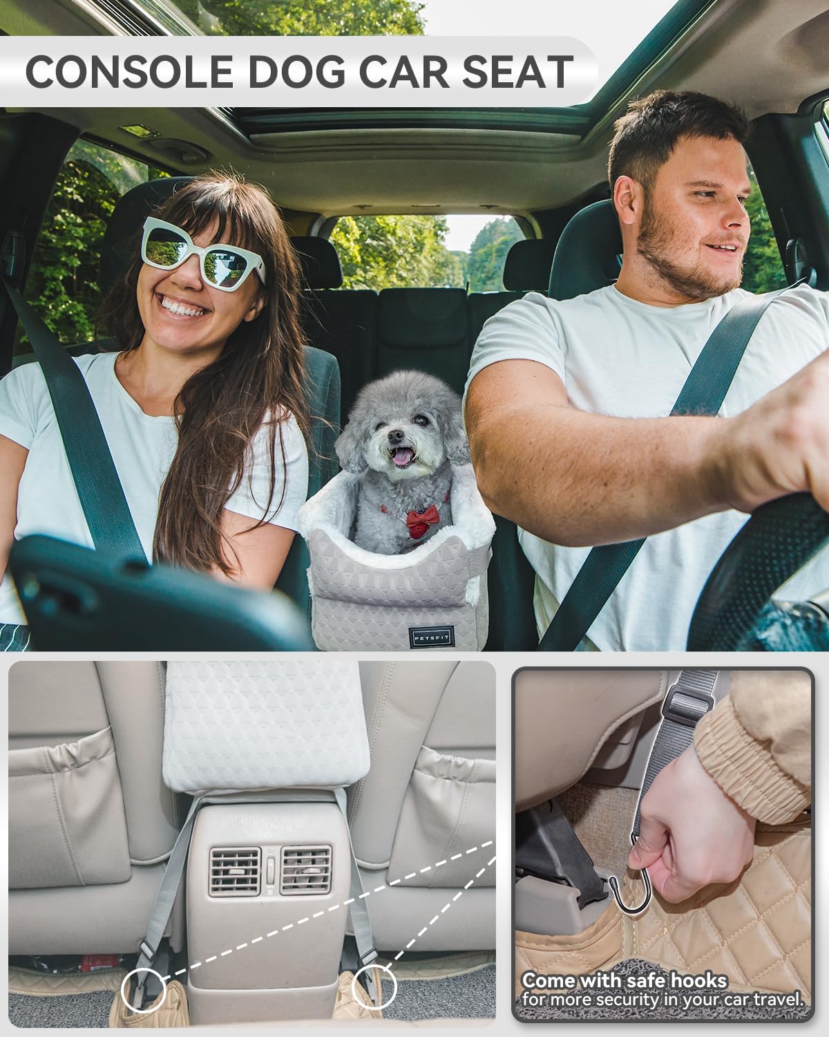 Dog Car Seats for Small Dogs with Safe Protection Hooks