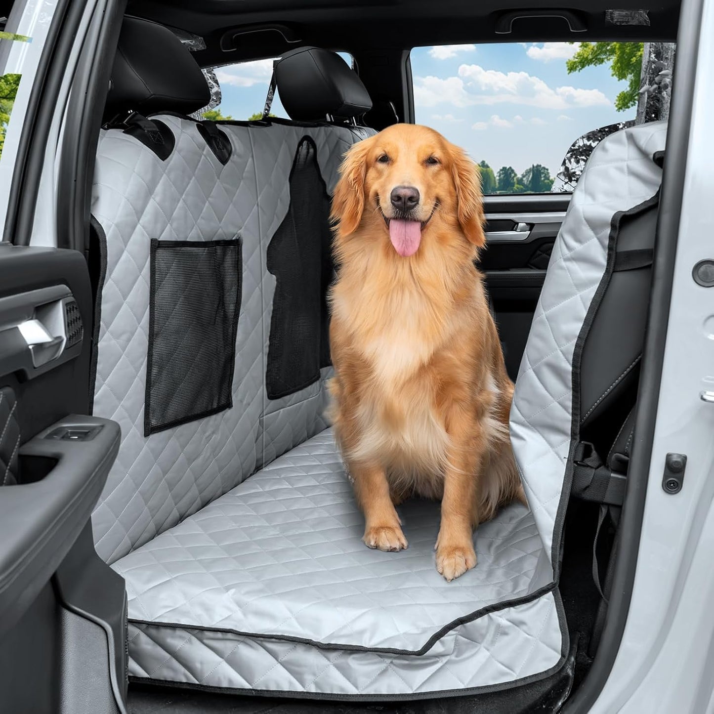 Dog Car Seat Cover for Back Seat - Waterproof Pet Hammock