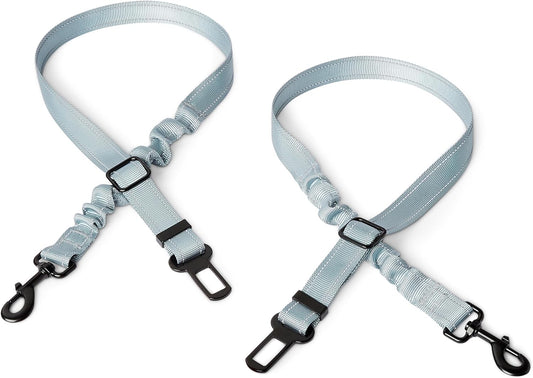 Amazon Basics Dog Seat Belt, Adjustable Dog Car Harness, Adjustable Belt:26.3inch, Collapsible Travel Bowl:5.1 x 2.2 inches / 0.6 inch, Black/Blue/Orange