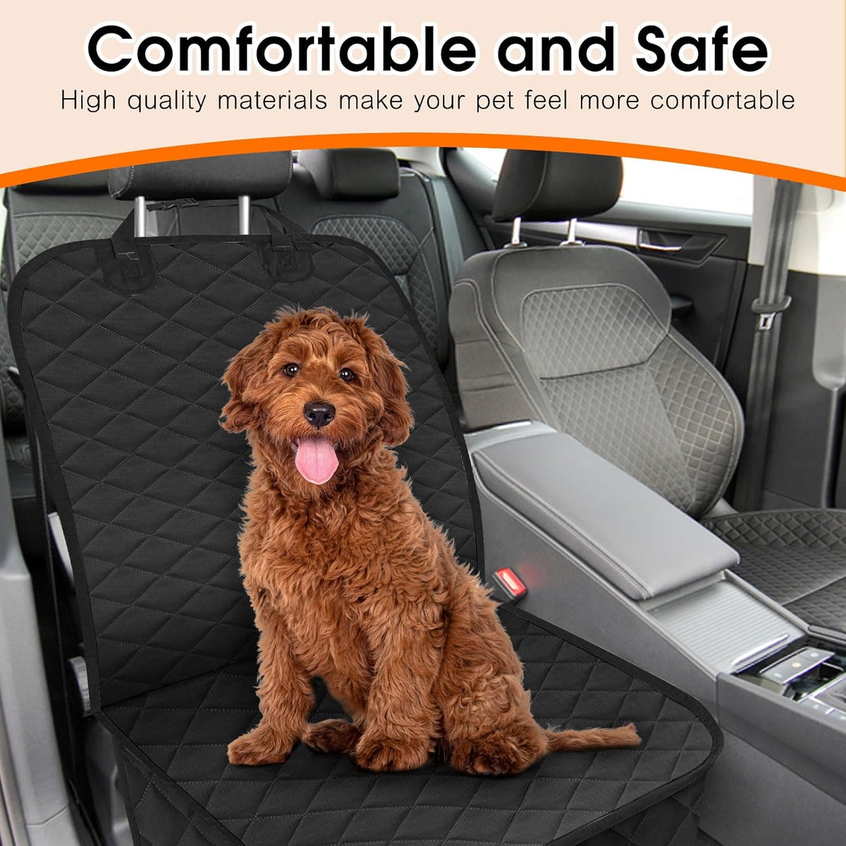 NECKORY Front Dog Seat Cover, Waterproof Car Seat Covers for Dogs Nonslip Scratch-Proof Dog Seat Cover Front Seat Cover for SUV, Trucks & Cars - S, Black