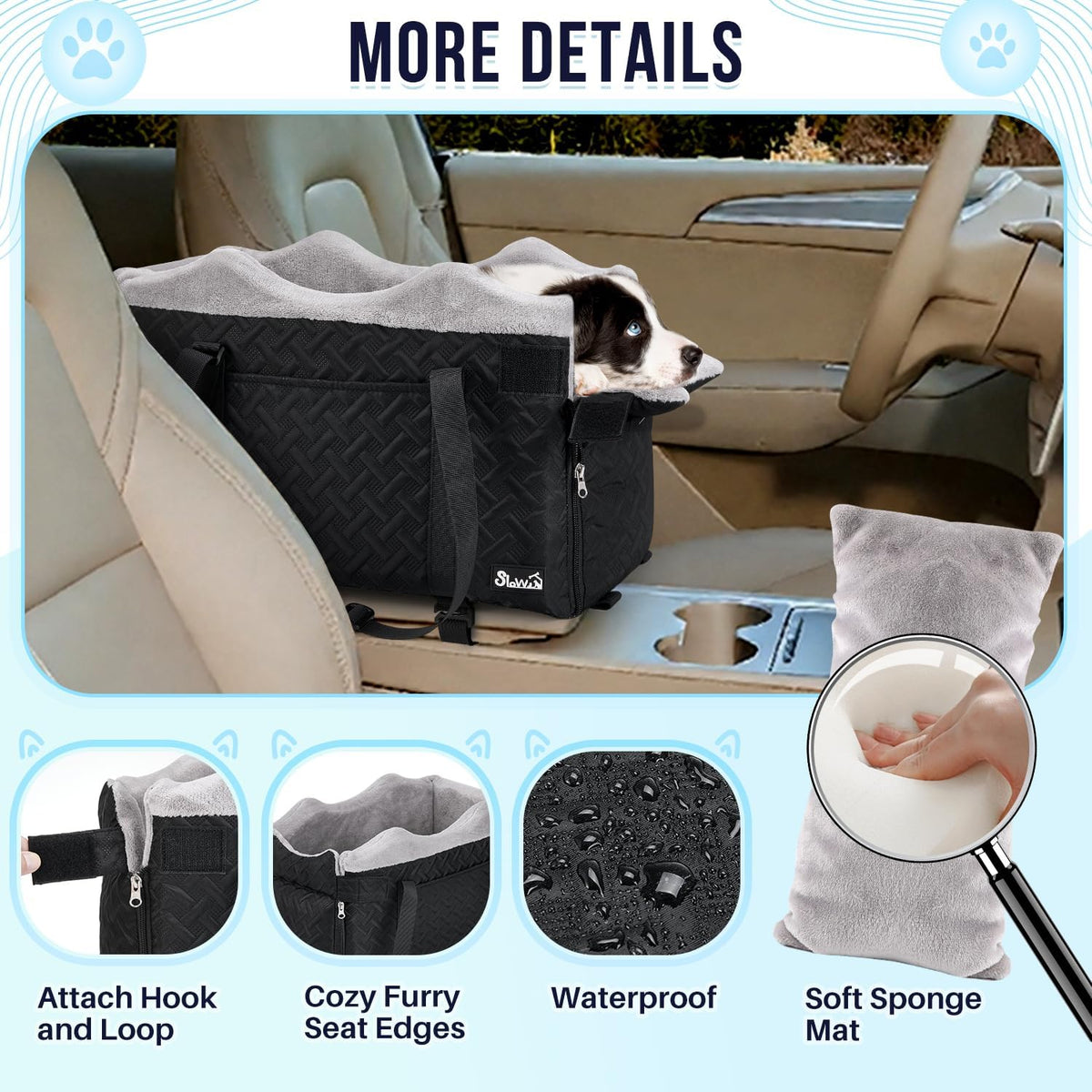 Console Dog Car Seat - Portable Center Dog Car Seat for