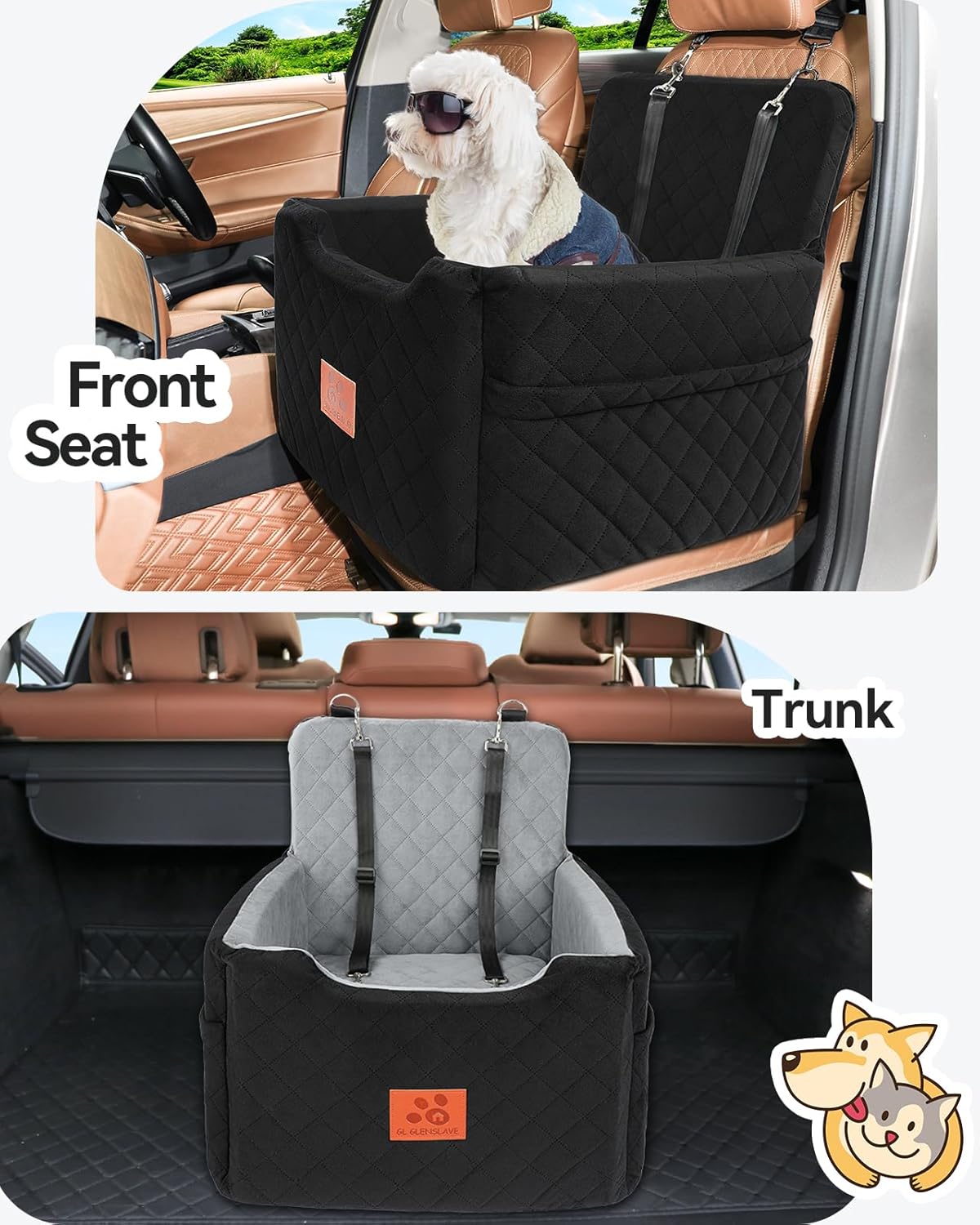Dog Car Seat for Small/Medium Dogs Under 35lbs,Memory Foam