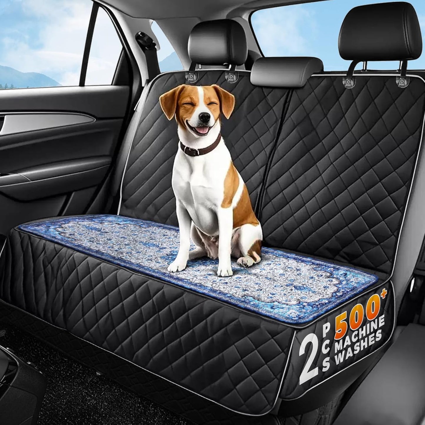 2 Pack Waterproof & Absorbent Dog Car Seat Cover Mat, Fits