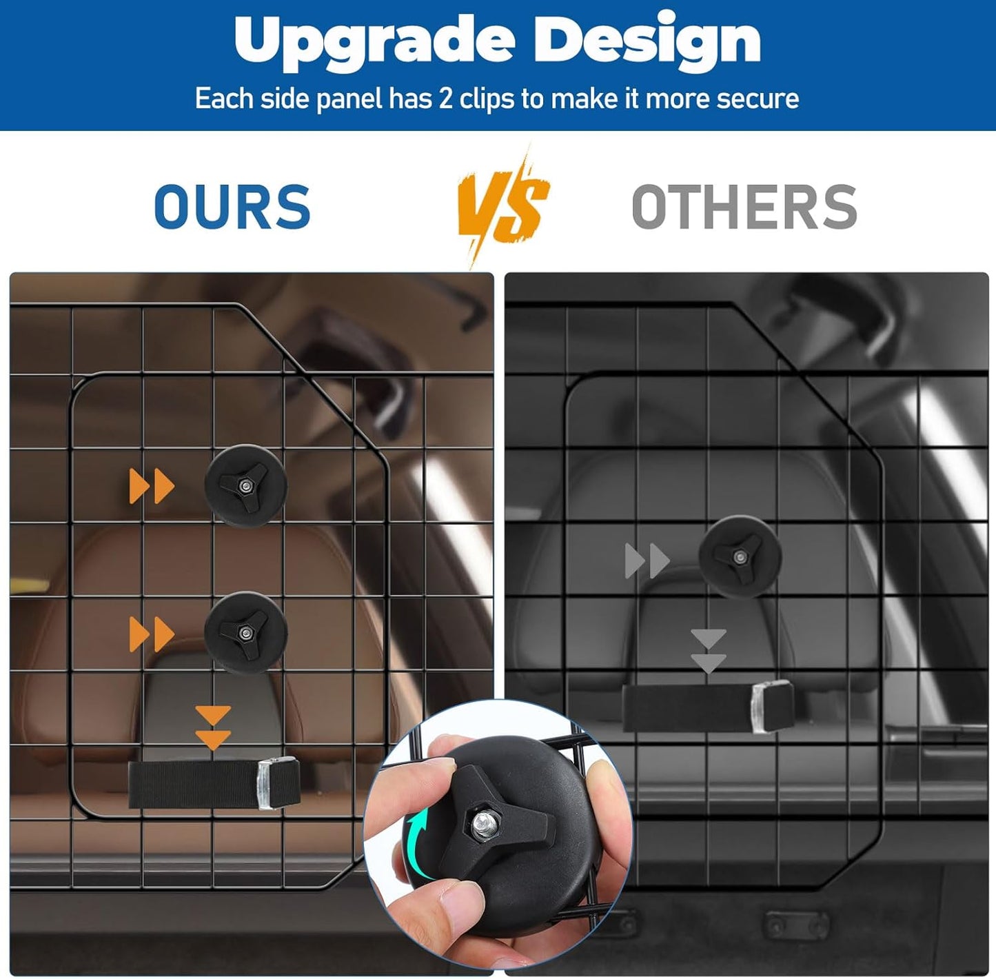 Car Dog Barrier for SUV, Adjustable Pet Divider Gate for