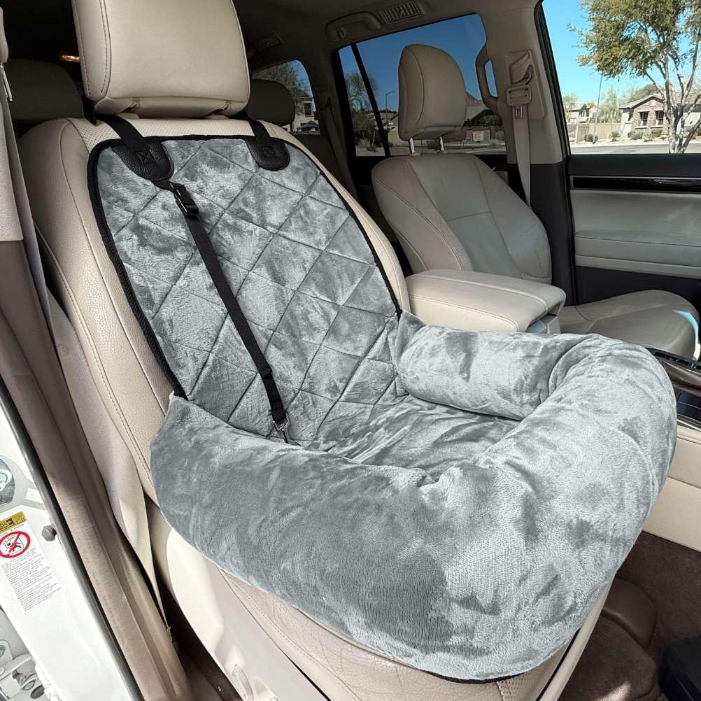 Dog Car Seat – Plush Travel Bed for SUVs, Trucks & Sedans –