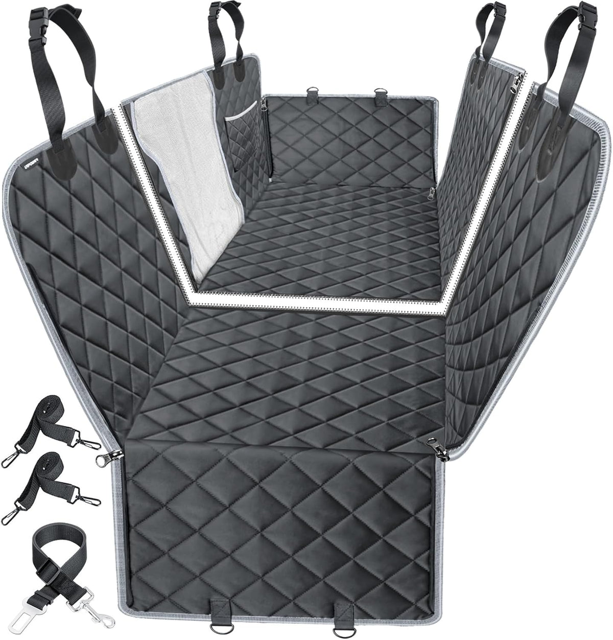4 in 1 Dog Car Seat Cover for Back Seat, Waterproof Dog