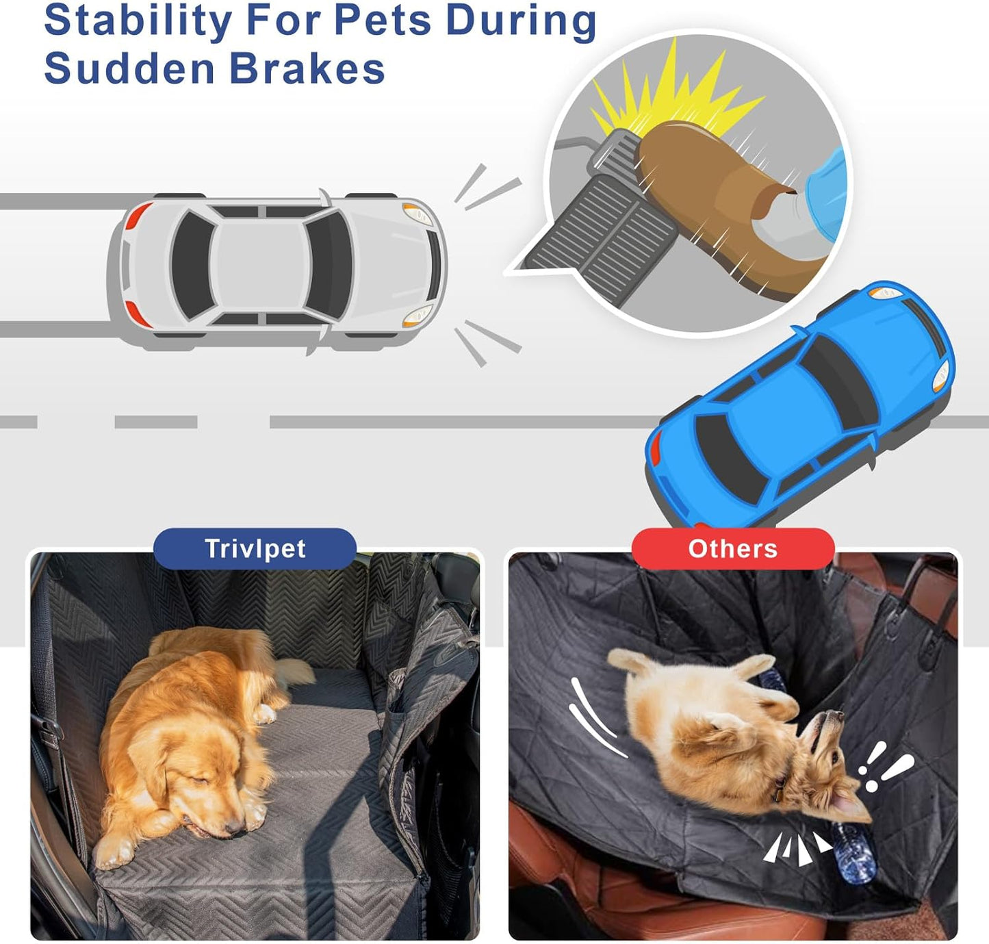 Dog Car Seat Cover for Back Seat - Back Seat Extender for