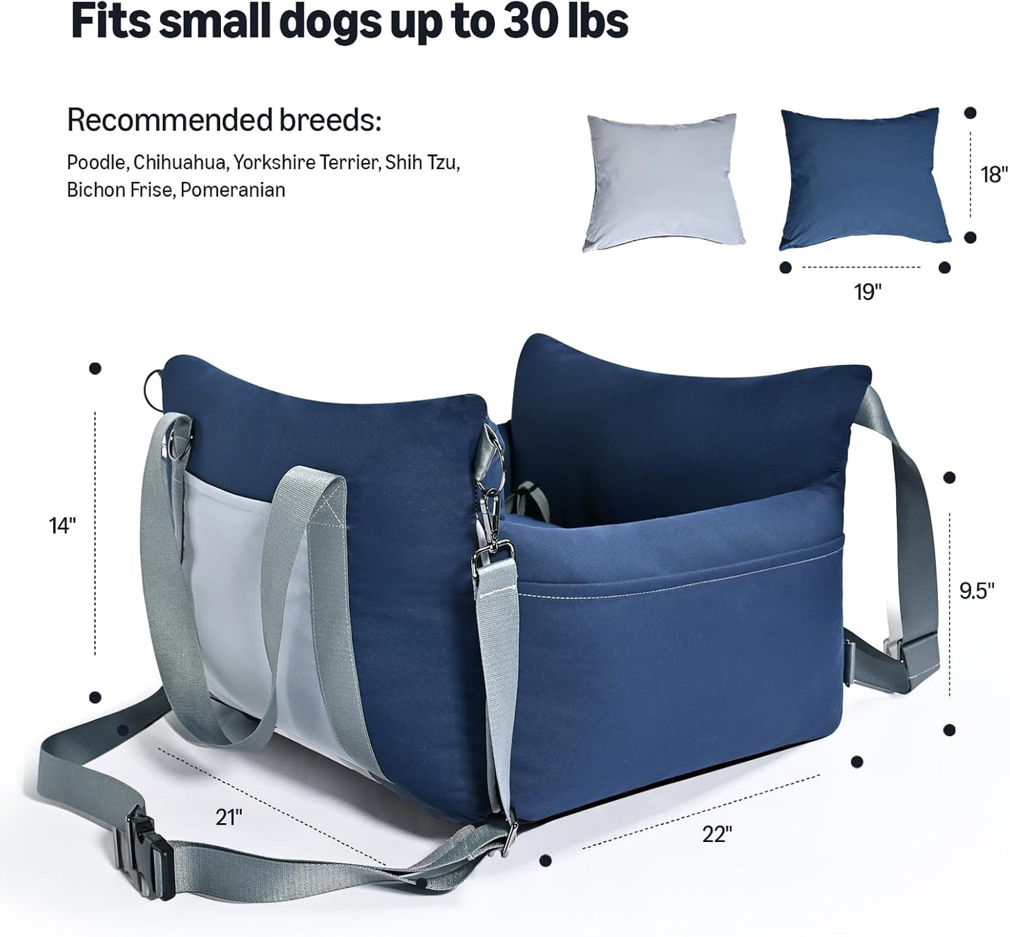 Dog Car Seat, Pet Booster Car Seat for Small Medium Dogs