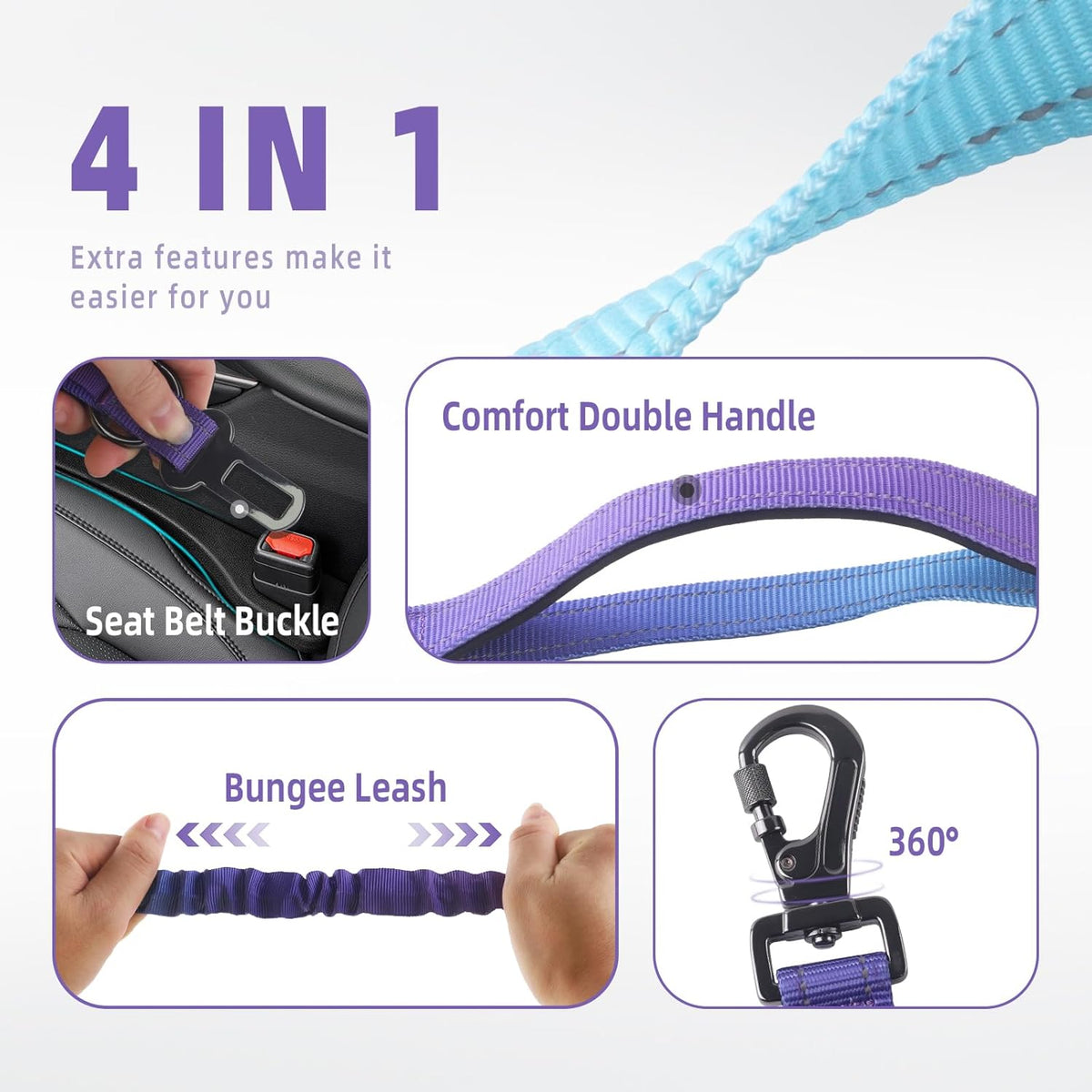 Hands Free Dog Leash for Medium Large Dogs Heavy Duty, No