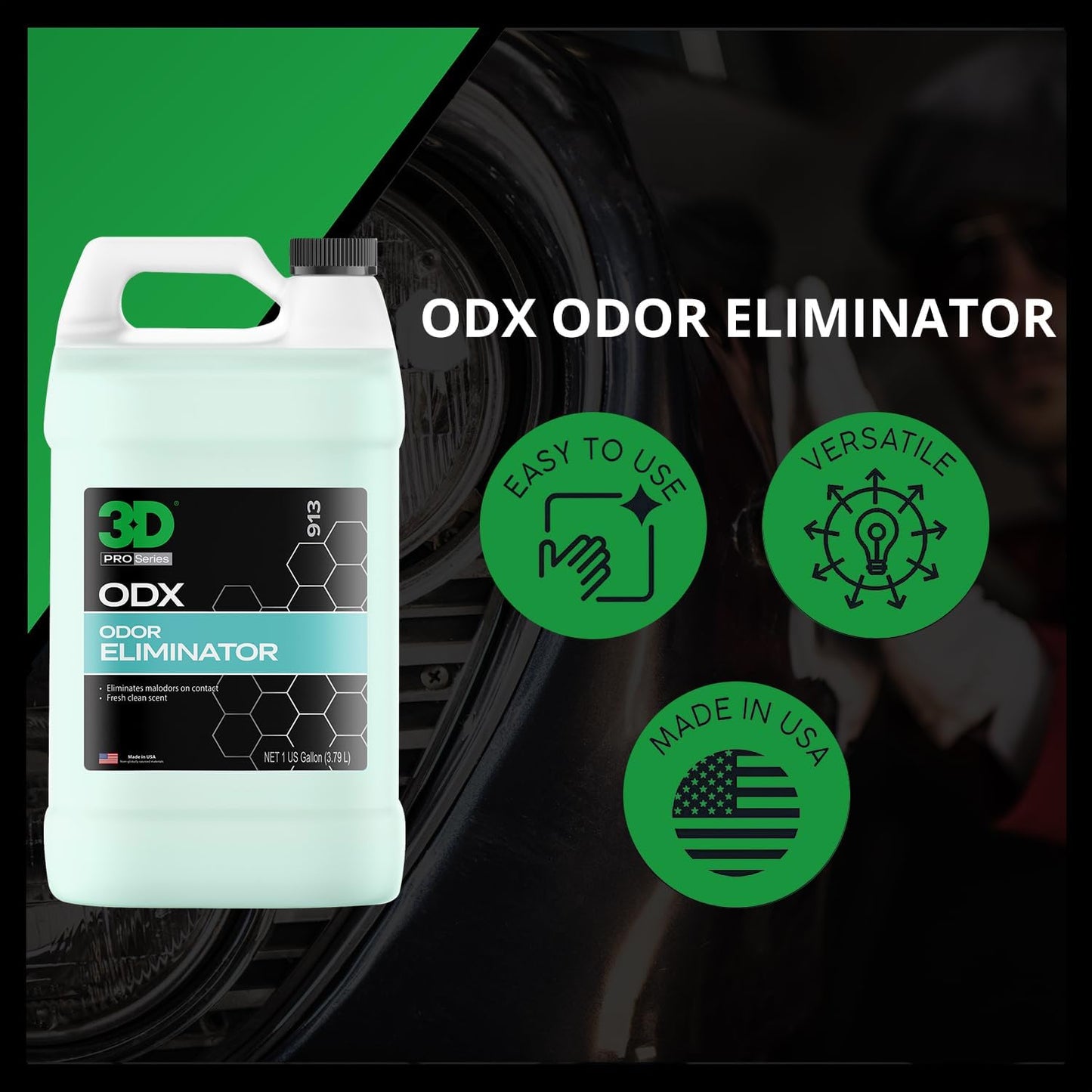 Automotive Odor Eliminator - Deodorizes Pet, Food, Smoke, &