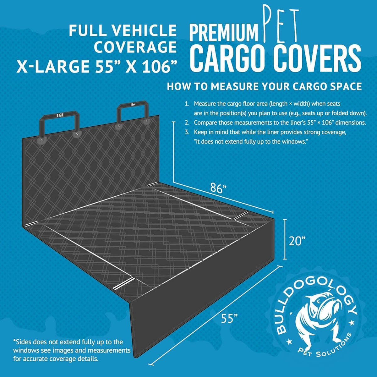 Bulldogology SUV Cargo Liner for Dogs 55"x106" Heavy Duty