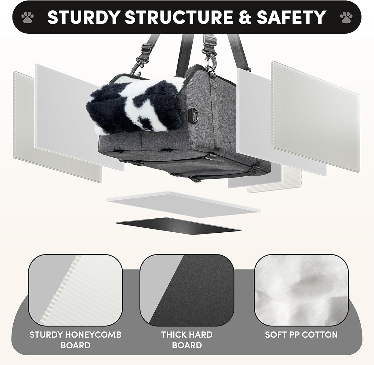 Center Console Small Dog Car Seat - Portable Pet Cat Puppy