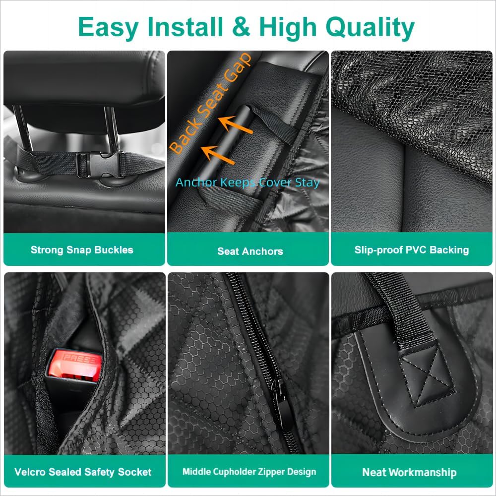Dog Car Seat Cover for Back Seat Cover,Non Stick Fur Rear