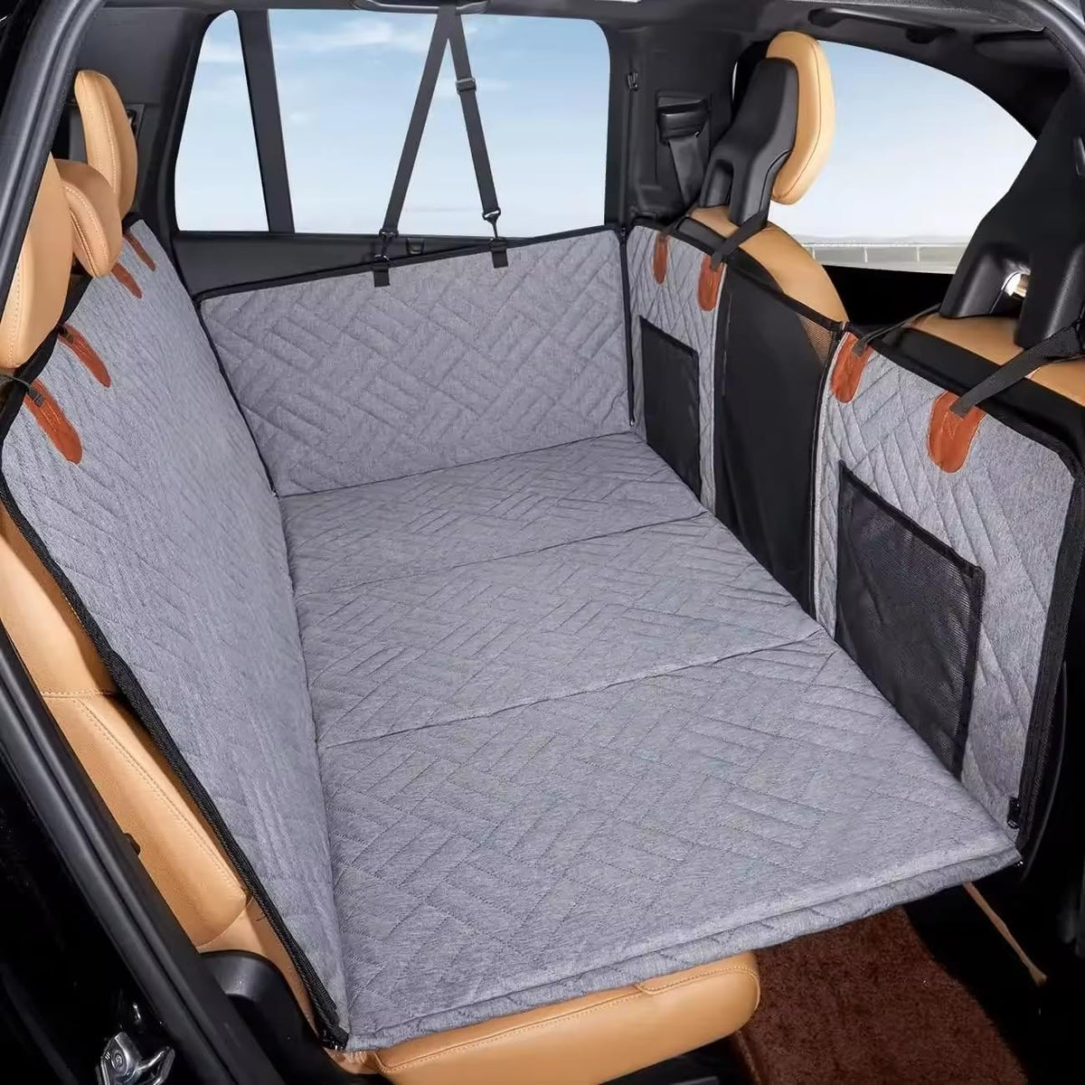Waterproof Dog Car Back Seat Extender with Mesh Window –