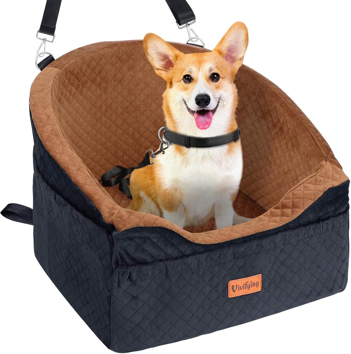 Dog Car Seat for Small & Medium Dogs, Detachable & Washable