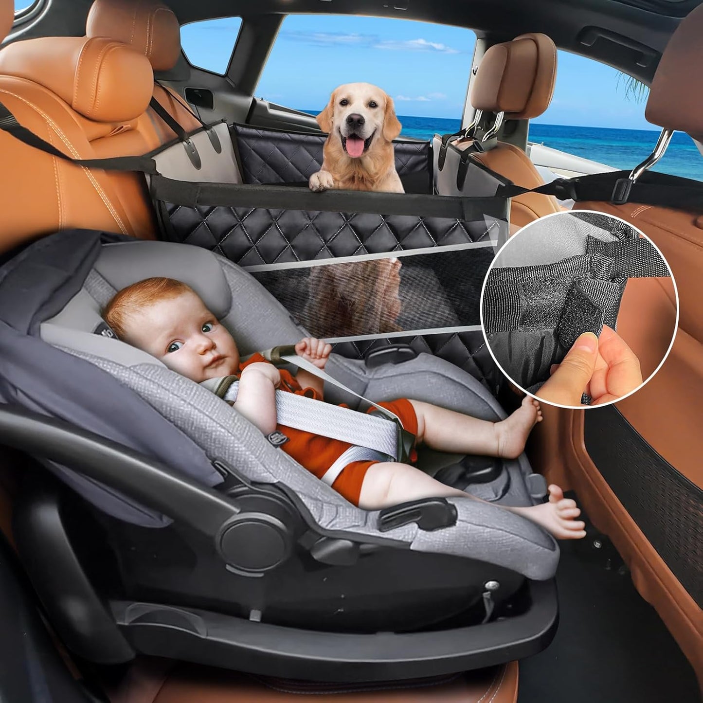 Dog Car Seat for Large Medium Dogs, Back Seat Extender