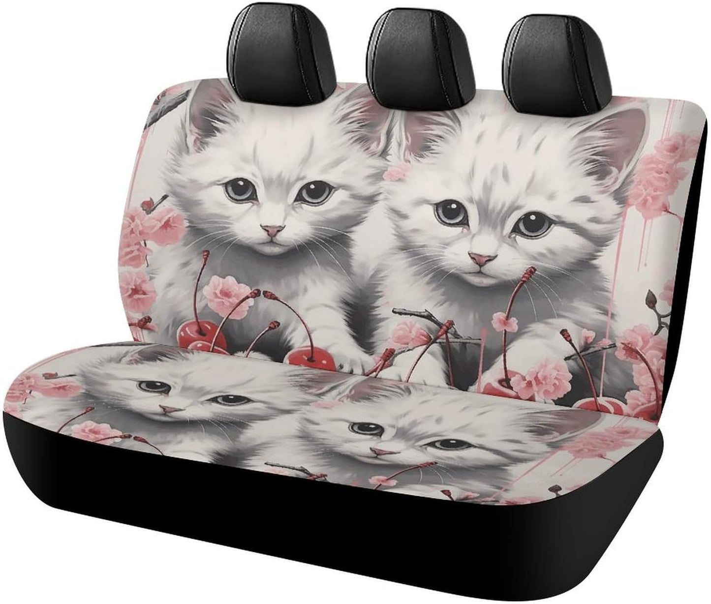 Cat and Cherry Dog Car Seat Covers Waterproof Truck Back