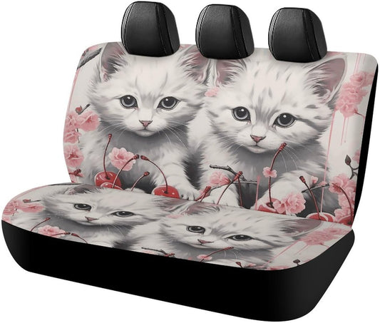 Cat and Cherry Dog Car Seat Covers Waterproof Truck Back