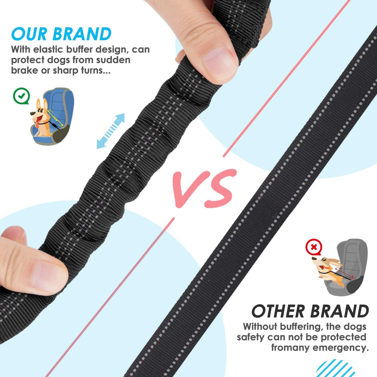 Dog Seat Belt, Double Dog Seatbelt Adjustable Vehicle