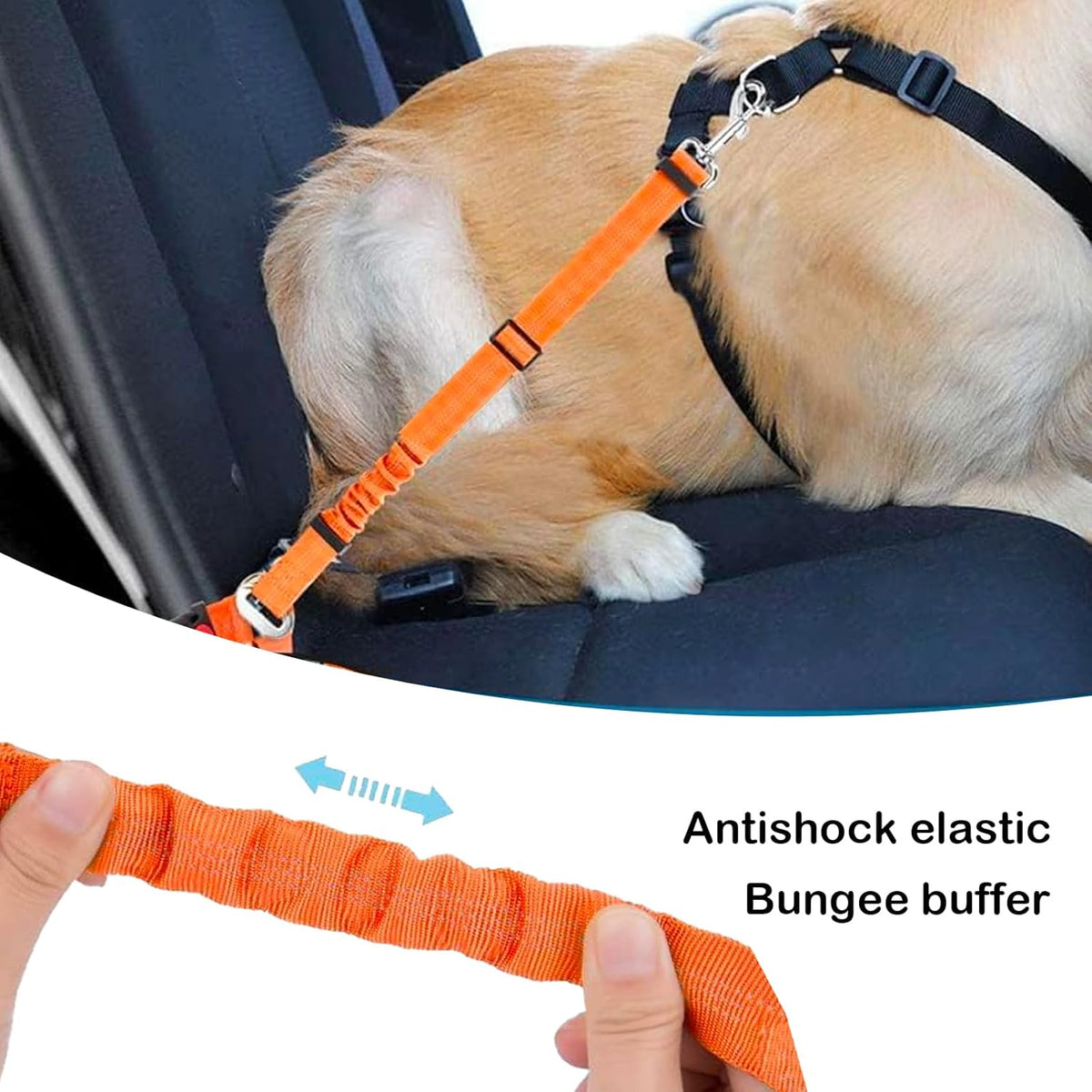 Removable Dog Seat Belt Harness for Car, 3 in 1 Pet Car