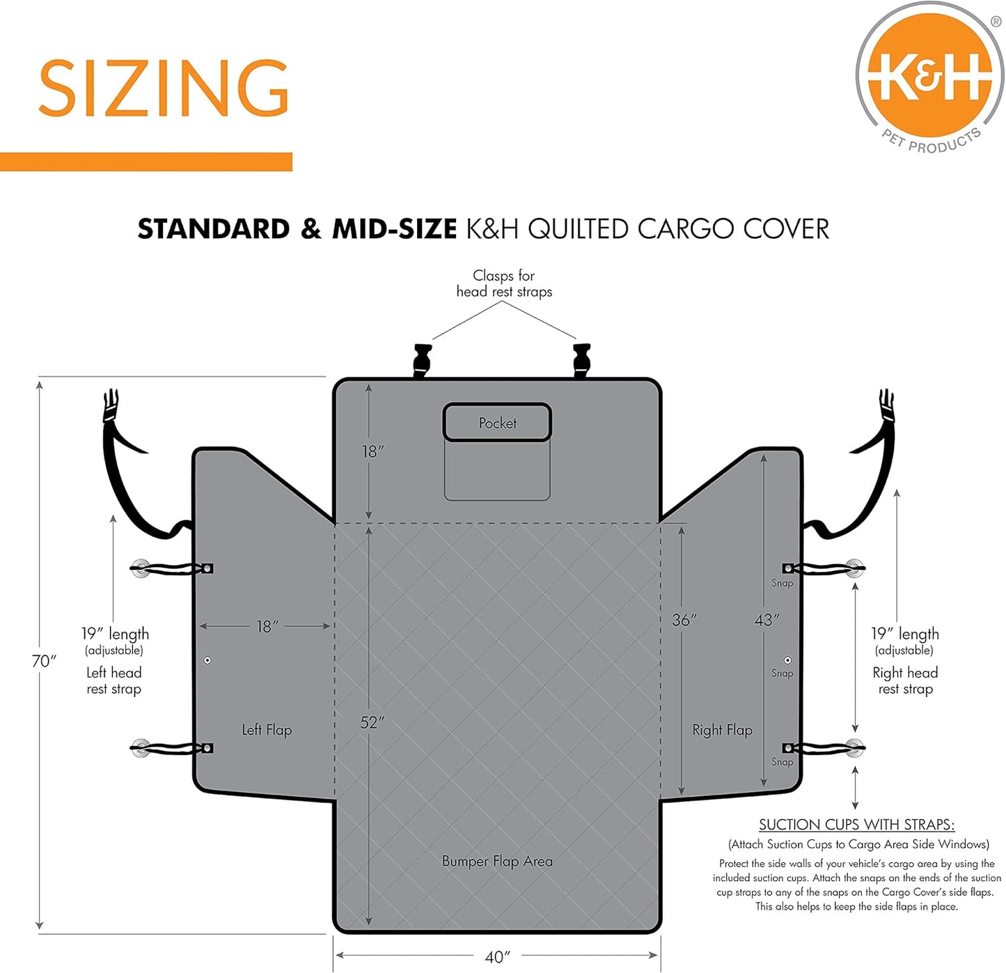 Quilted Cargo Cover Tan Standard/Mid-Size Vehicle 54 Inches