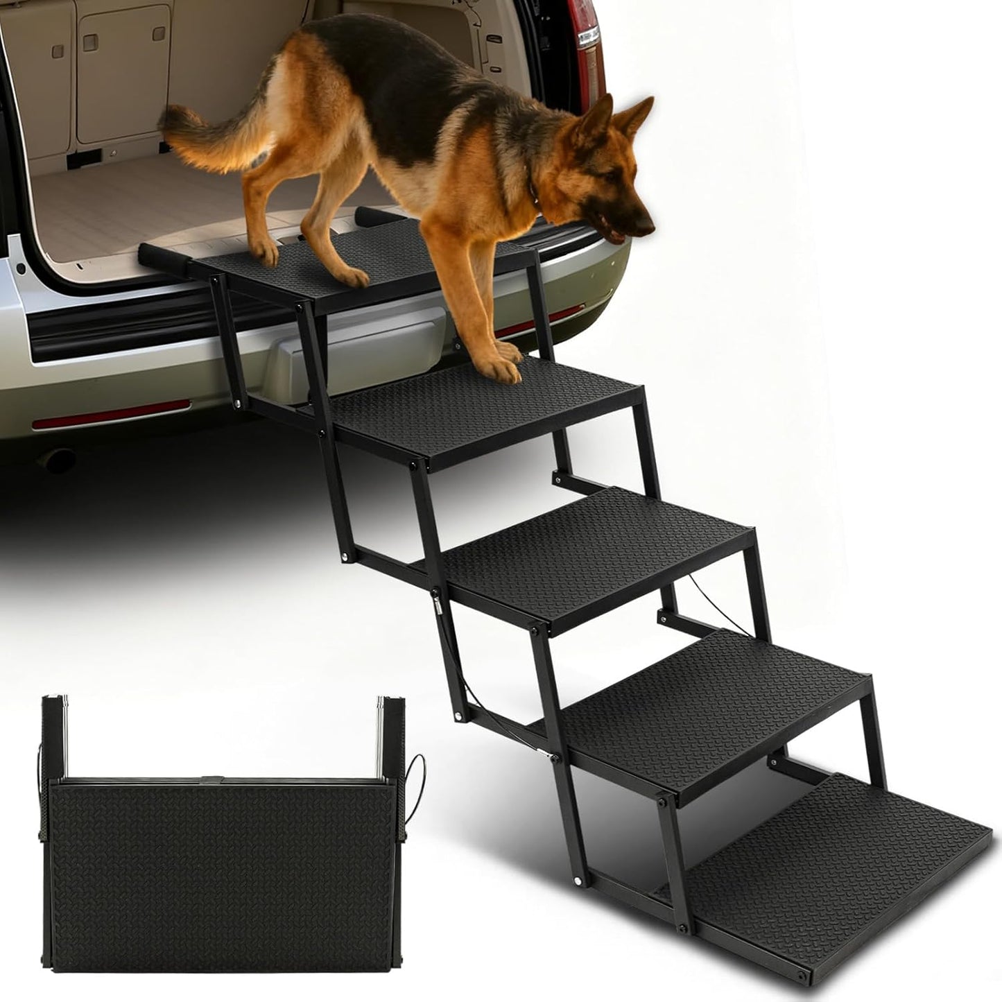 Dog Steps for Car,Truck,25.6" H Foldable Dog Stairs for