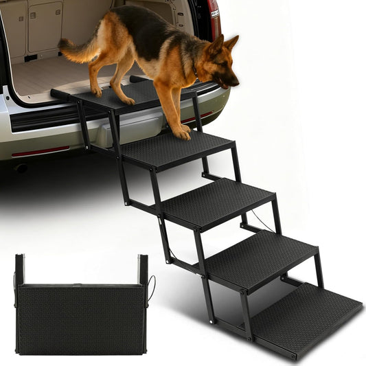Dog Steps for Car,Truck,25.6" H Foldable Dog Stairs for