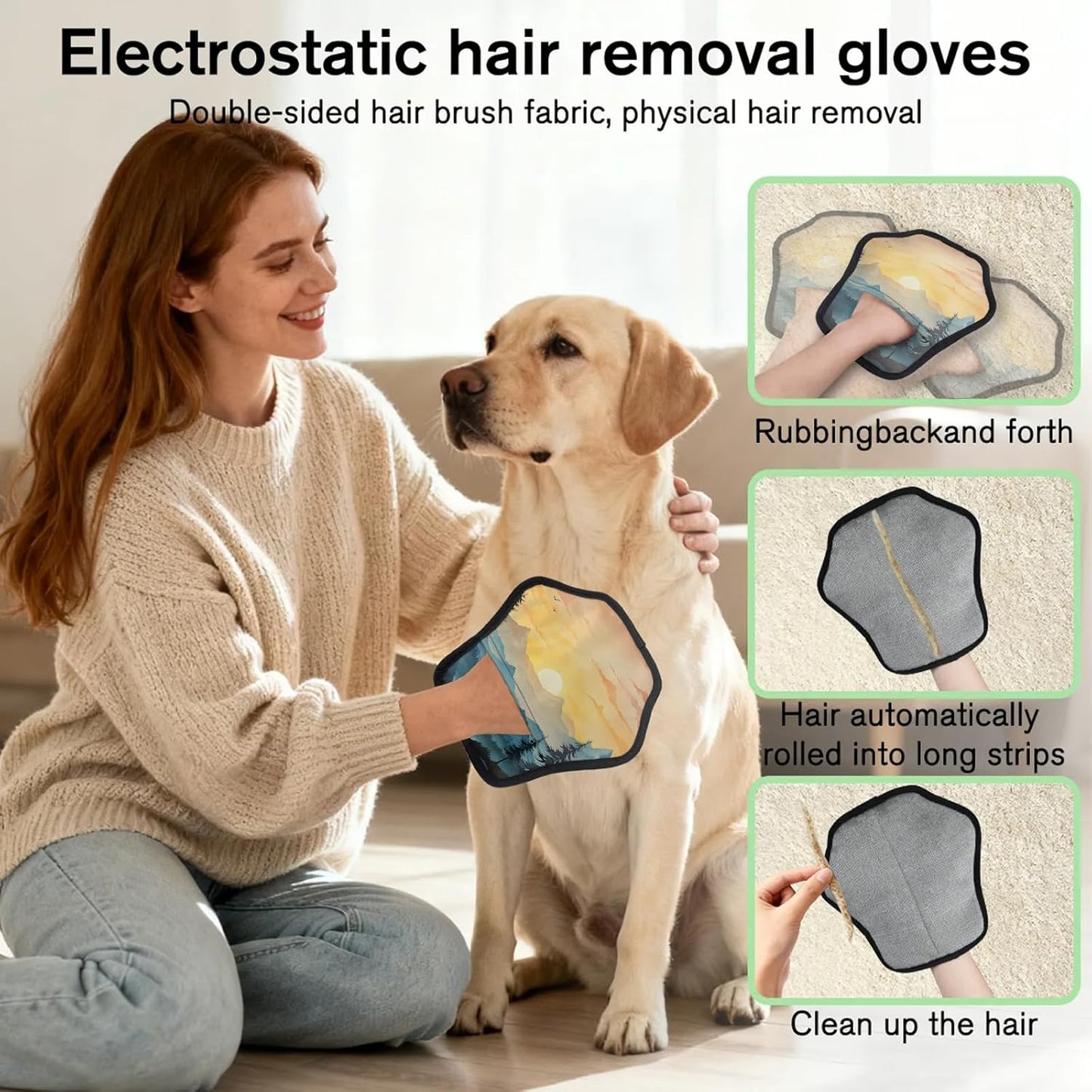 Abstract Mountains Sunset 2Pcs Electrostatic Reusable Pet